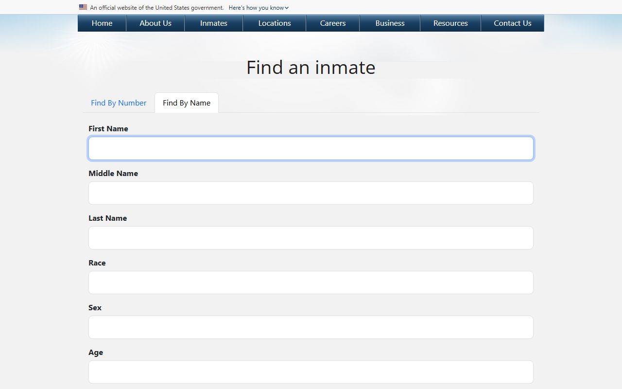 Federal BOP by-name search used when a Piatt County inmate is in federal custody